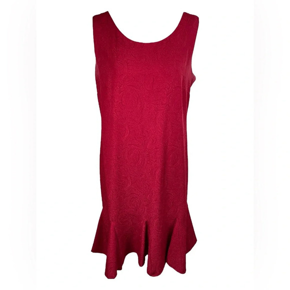 Danny & Nicole women's red 2pc dress buttonup jacket & skirt suit size 14 - Picture 3 of 14